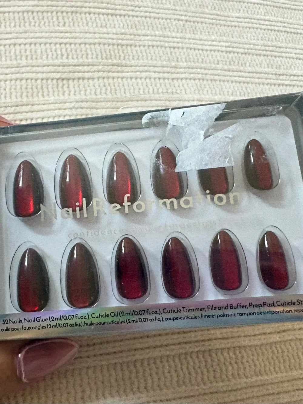 New Nail Reformation Press-On Nails in Deep Red Burgundy